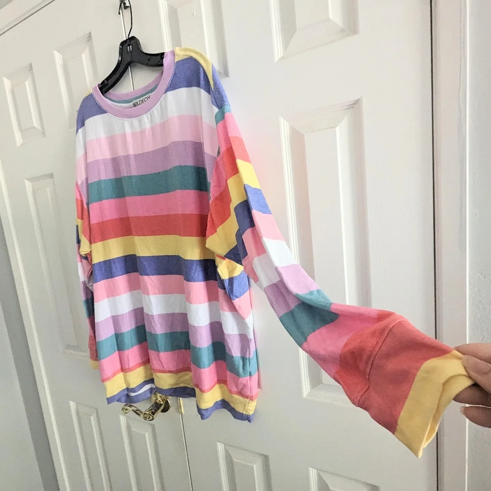 WILDFOX Rainbow Sorbet Roadtrip Sweatshirt Oversized